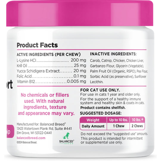 Balanced Breed® Cat L-Lysine Immune Support - Balanced Breed