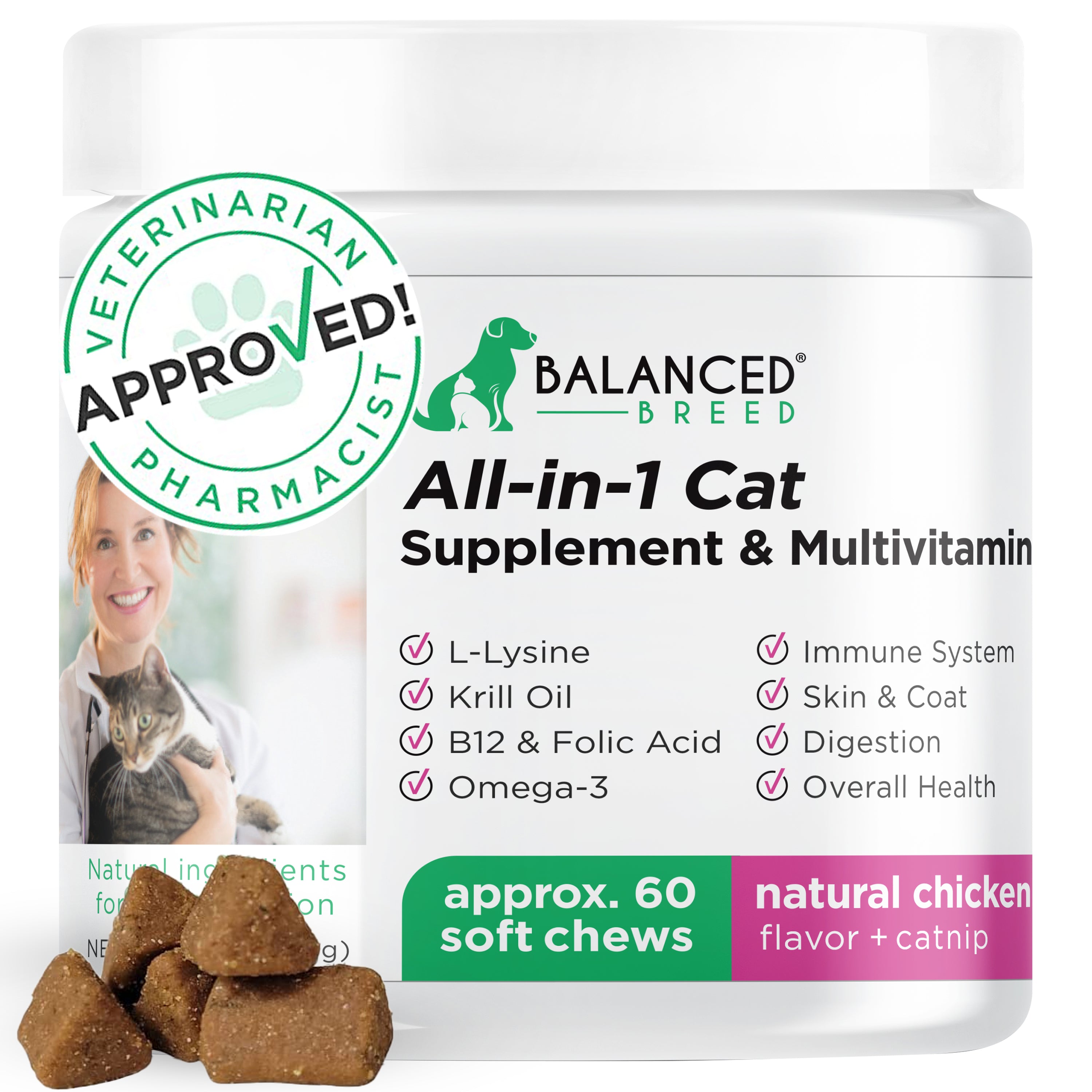 Best Multivitamins for Cats with L-Lysine | Balanced Breed