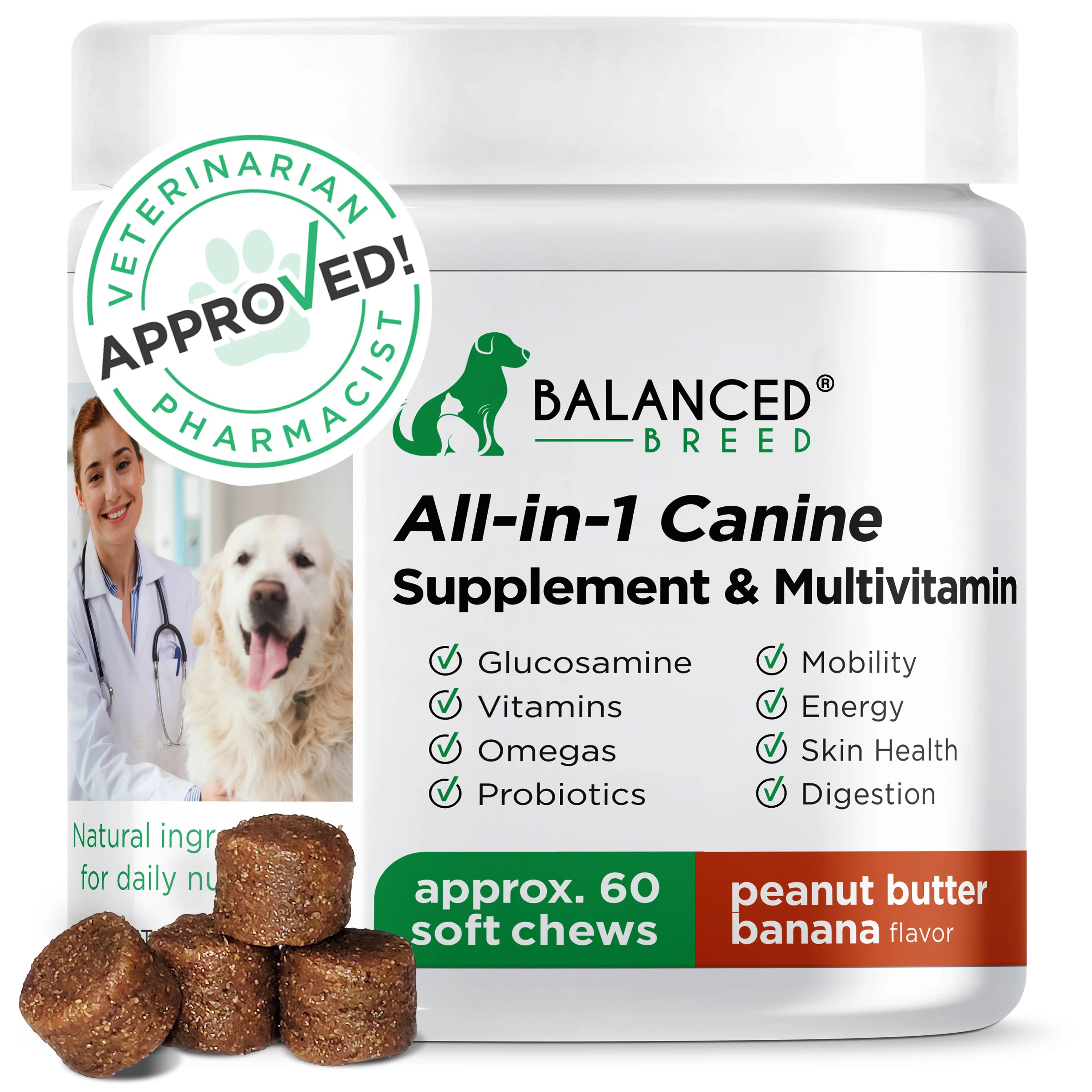 Balanced Breed® All-in-1 Canine Multivitamin (1,2,3 packs)