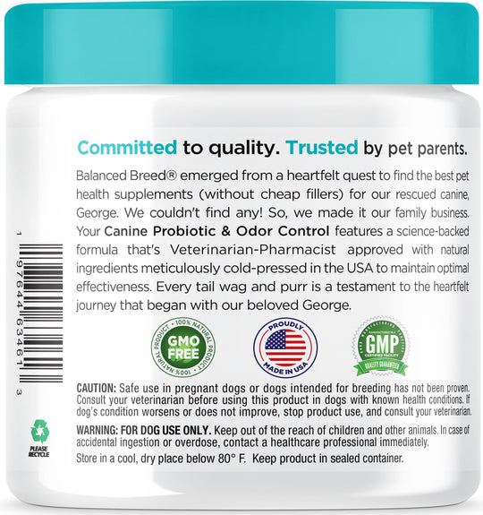 3 PACK: Balanced Breed® Canine Probiotic & Odor Control